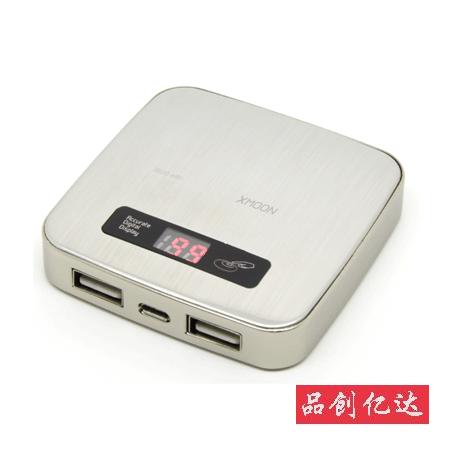 時計-雙USB觸屏按鍵移動電源